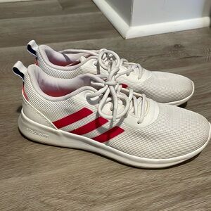 Adidas cloudfoam white and red sneakers women’s size 6